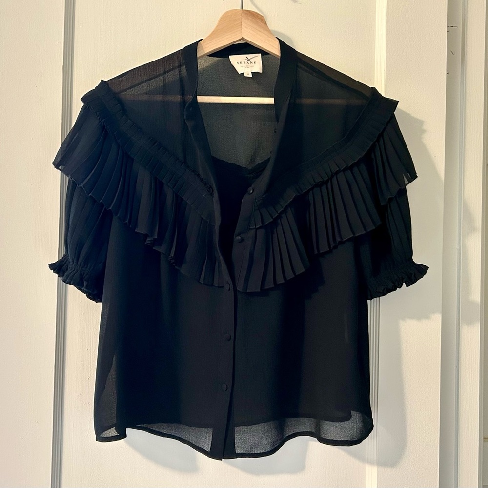 Sezane Tomette top in black - Picture 3 of 7